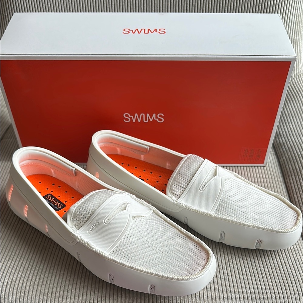 New SWIMS Penny Loafer White, Size US 10